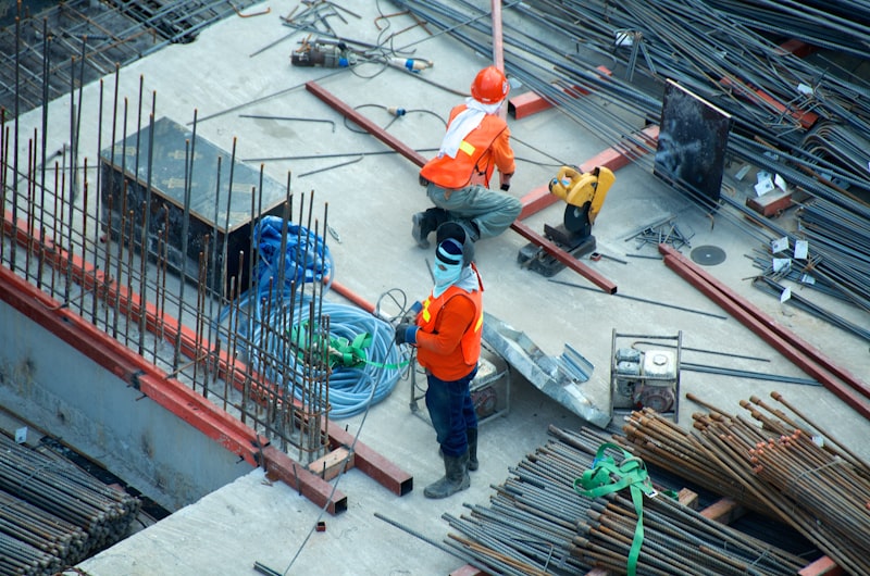 Roofing contractor working on a construction project